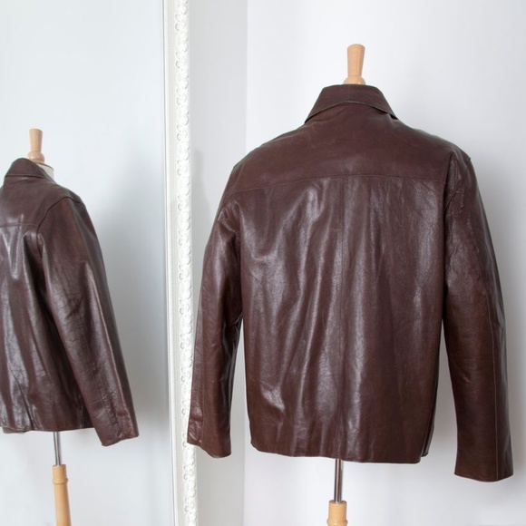 Brown Leather Jacket - Andrew Marc - Picture 5 of 6